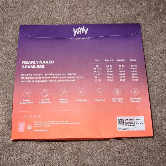 New Fabletics Yitty Nearly Naked Shaping Mid Thigh Bodysuit M/L - Picture 4 of 10